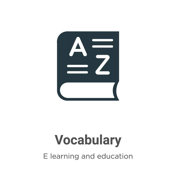 Ícone Vetor Vocabulário Fundo Branco Símbolo Ícone Vocabulário Vetorial Plano — Vetor de Stock