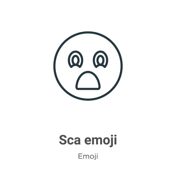 Scared Emoji Esboço Vetor Ícone Linha Fina Preto Assustado Emoji — Vetor de Stock