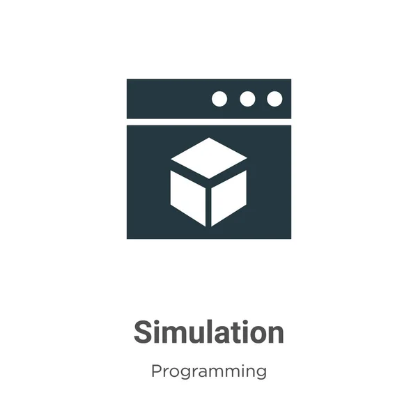 Ícone Vetorial Simulação Fundo Branco Simulação Vetorial Plana Símbolo Símbolo —  Vetores de Stock