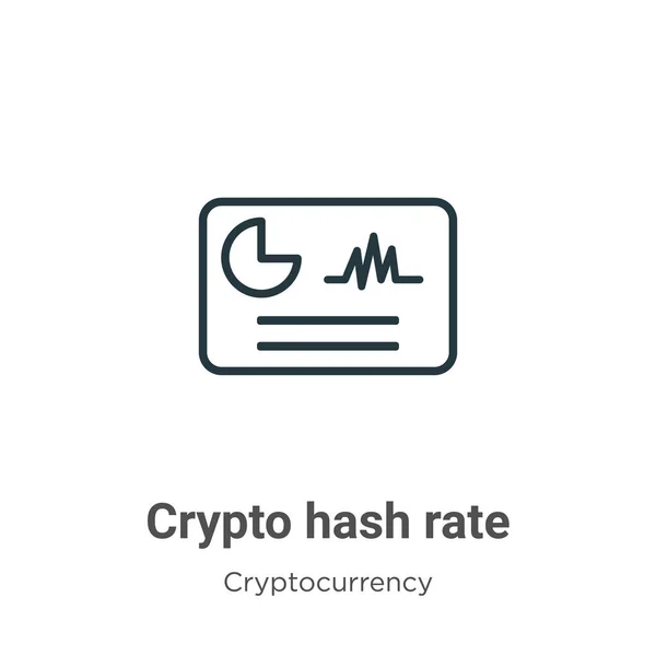 Crypto Hash Rate Outline Vector Icon Icono Tasa Hash Cifrado — Archivo Imágenes Vectoriales