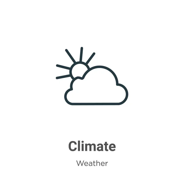 Climate Outline Vector Icon Thin Line Black Climate Icon Flat — ストックベクタ