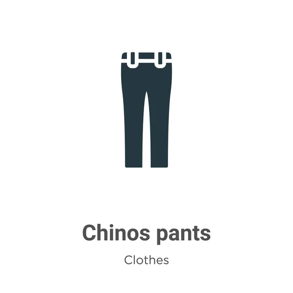 Chinos Broek Vector Pictogram Witte Achtergrond Flat Vector Chinos Broek — Stockvector