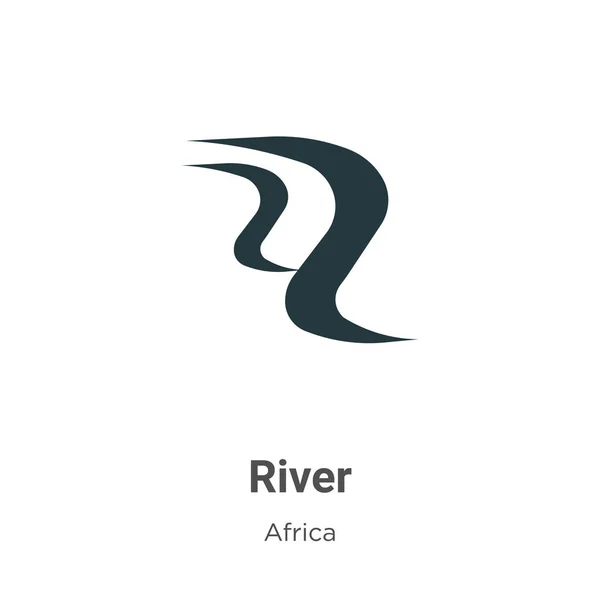 Rivier Vector Icoon Witte Achtergrond Vlakke Vector River Pictogram Teken — Stockvector