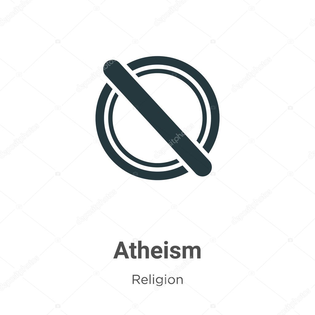 Atheism glyph icon vector on white background. Flat vector atheism icon symbol sign from modern religion collection for mobile concept and web apps design.