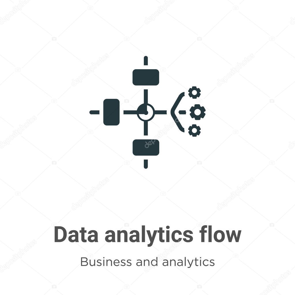 Data analytics flow vector icon on white background. Flat vector data analytics flow icon symbol sign from modern business and analytics collection for mobile concept and web apps design.