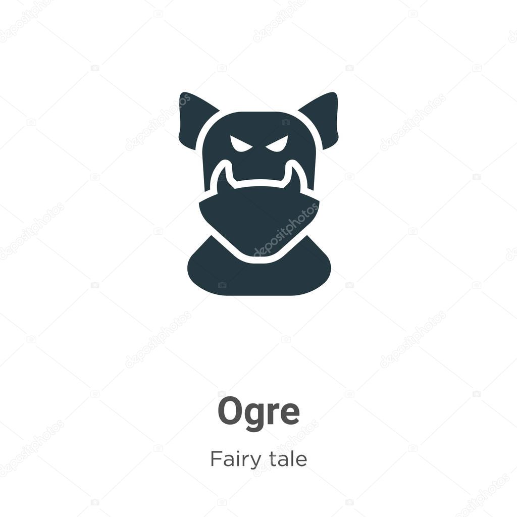 Ogre vector icon on white background. Flat vector ogre icon symbol sign from modern fairy tale collection for mobile concept and web apps design.