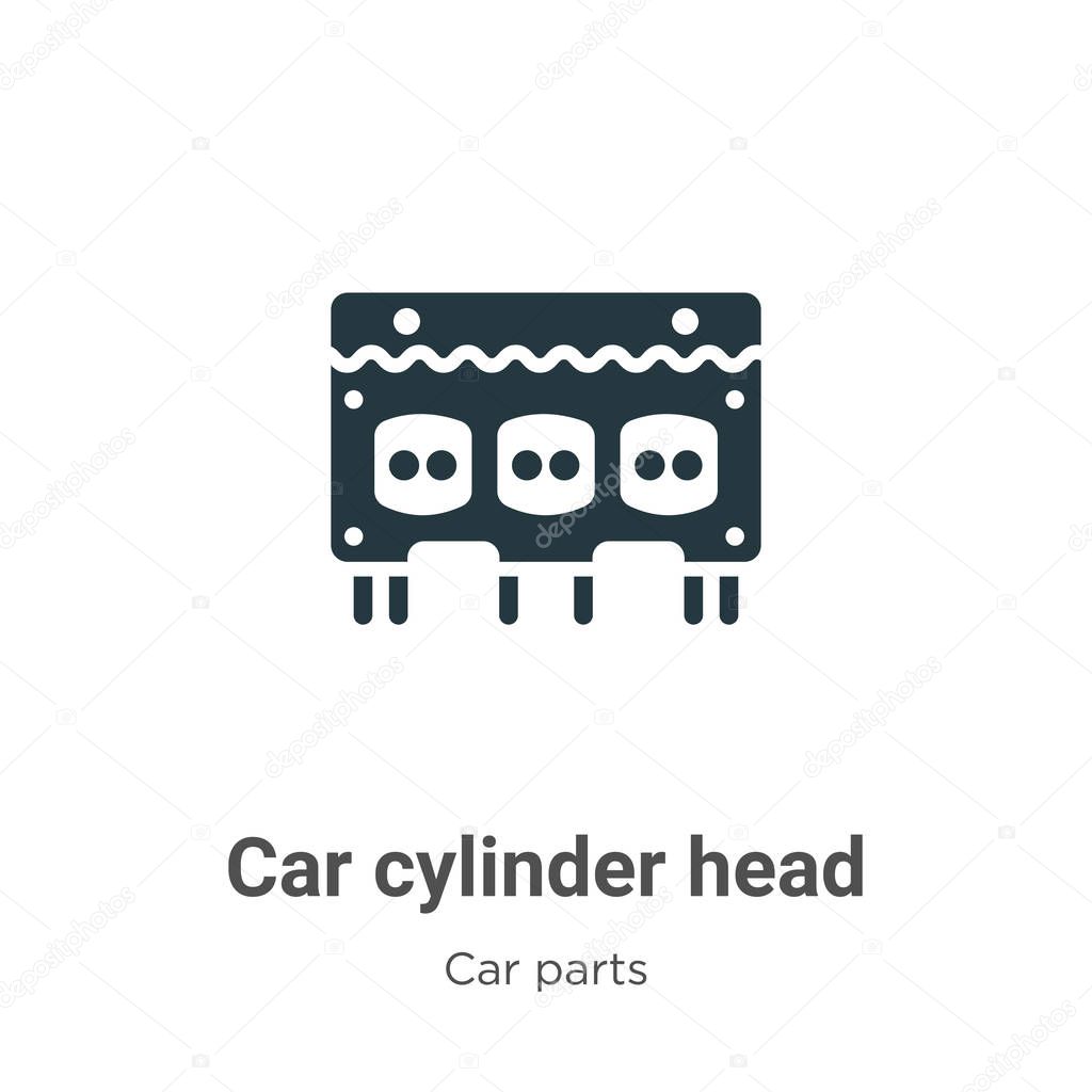 Car cylinder head vector icon on white background. Flat vector car cylinder head icon symbol sign from modern car parts collection for mobile concept and web apps design.