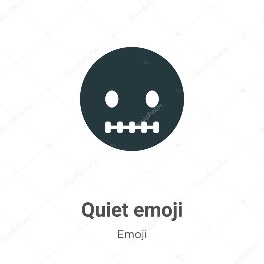 Quiet emoji vector icon on white background. Flat vector quiet emoji icon symbol sign from modern emoji collection for mobile concept and web apps design.
