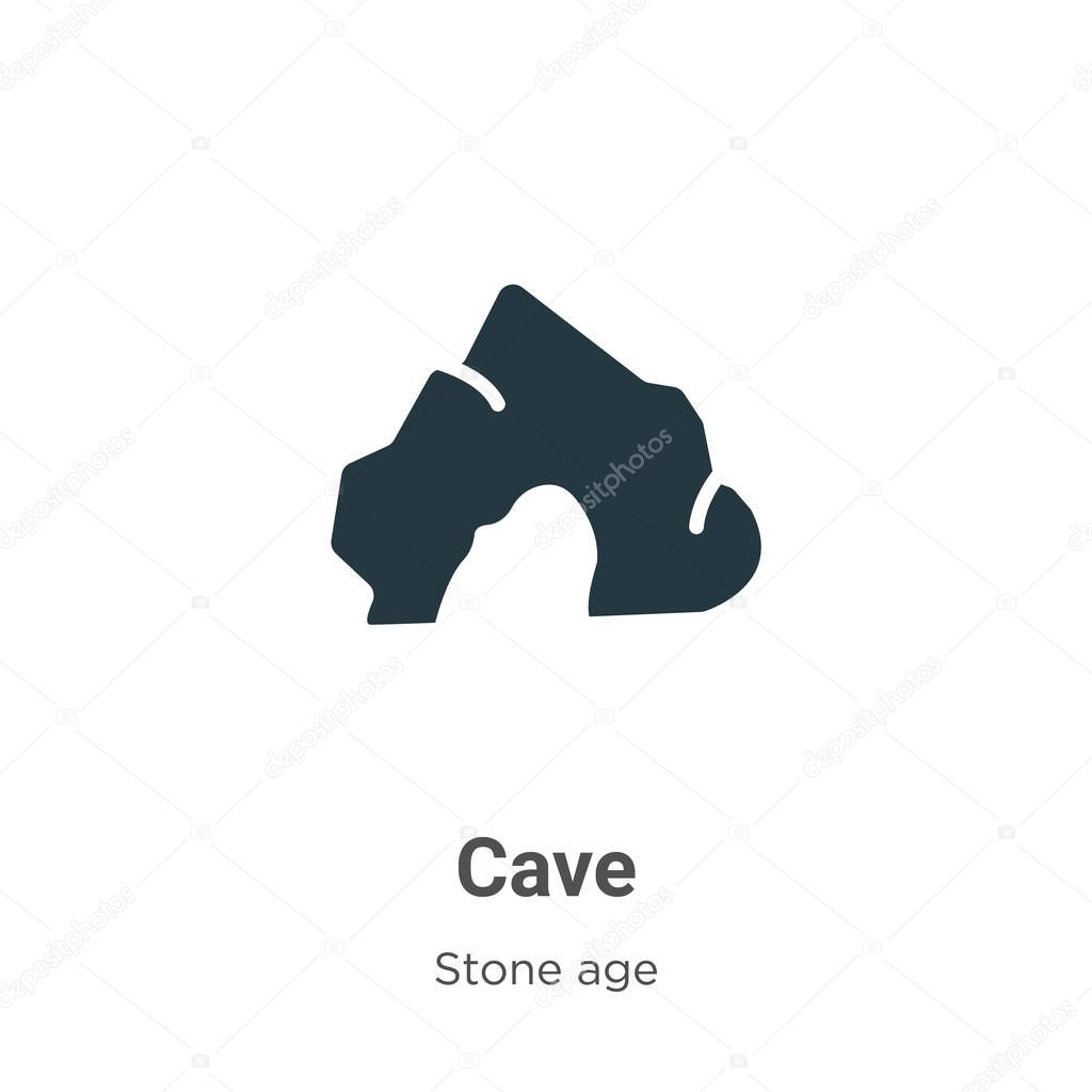 Cave glyph icon vector on white background. Flat vector cave icon symbol sign from modern stone age collection for mobile concept and web apps design.