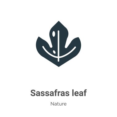 Beyaz arka planda Sassafras yaprak vektör simgesi. Mobil konsept ve web uygulamaları tasarımı için modern doğa koleksiyonundan düz vektör sassafras yaprağı simgesi işareti.