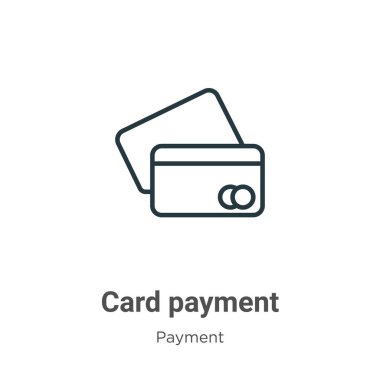 Card payment outline vector icon. Thin line black card payment icon, flat vector simple element illustration from editable payment concept isolated on white background