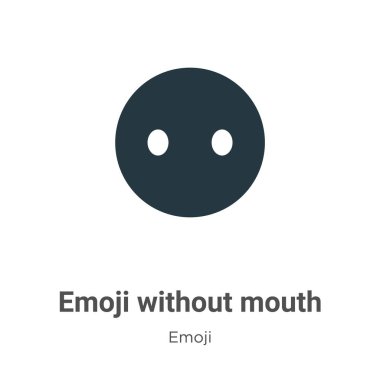 Emoji without mouth vector icon on white background. Flat vector emoji without mouth icon symbol sign from modern emoji collection for mobile concept and web apps design.