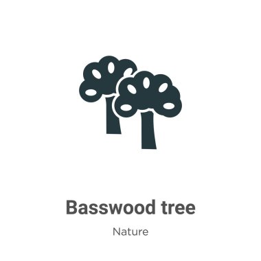 Beyaz arka planda Basswood ağacı sembol vektörü. Mobil konsept ve web uygulamaları tasarımı için modern doğa koleksiyonundan düz vektör basswood ağaç simgesi işareti.