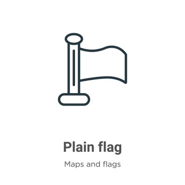 Düz bayrak ana hat vektör simgesi. İnce çizgi siyah bayrak simgesi, düz vektör basit element çizimi düzenlenebilir haritalar ve beyaz arkaplanda izole edilmiş bayraklar konsepti