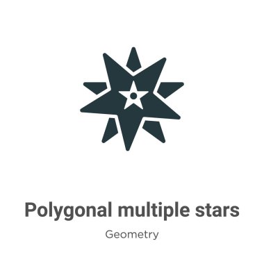 Beyaz arkaplanda çokgen çoklu yıldız sembolü vektörü. Mobil konsept ve web uygulamaları tasarımı için modern geometri koleksiyonundan düz vektör çoklu yıldız simgesi simgesi işareti.