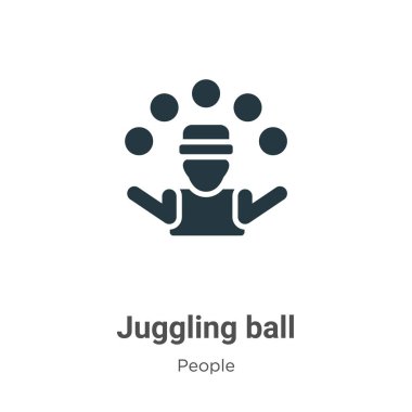 Beyaz arkaplanda top sembolü vektörüyle hokkabazlık yapıyorum. Mobil konsept ve web uygulamaları tasarımı için modern insan koleksiyonundan düz vektör hokkabazlık sembolü işareti.