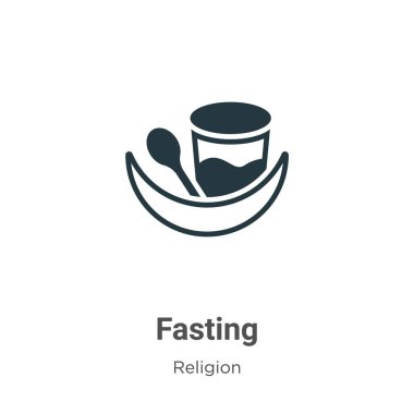 Fasting glyph icon vector on white background. Flat vector fasting icon symbol sign from modern religion collection for mobile concept and web apps design.