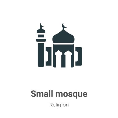 Small mosque glyph icon vector on white background. Flat vector small mosque icon symbol sign from modern religion collection for mobile concept and web apps design.