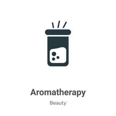 Aromaterapi vektör simgesi beyaz arkaplanda. Mobil konsept ve web uygulamaları tasarımı için modern güzellik koleksiyonundan düz vektör aromaterapi simgesi işareti.