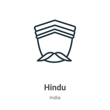 Hindu outline vector icon. Thin line black hindu icon, flat vector simple element illustration from editable india concept isolated on white background