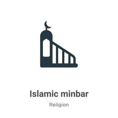 Islamic minbar glyph icon vector on white background. Flat vector islamic minbar icon symbol sign from modern religion collection for mobile concept and web apps design.