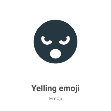 Yelling emoji vector icon on white background. Flat vector yelling emoji icon symbol sign from modern emoji collection for mobile concept and web apps design.