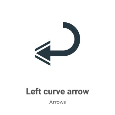 Beyaz arkaplanda sol eğri ok vektör simgesi. Mobil konsept ve web uygulamaları tasarımı için modern ok koleksiyonundan düz vektör sol ok simgesi işareti.