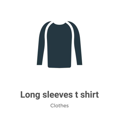 Beyaz arkaplanda uzun kollu gömlek vektör simgesi. Mobil konsept ve web uygulamaları tasarımı için modern kıyafet koleksiyonundan düz vektör uzun kollu t-shirt simgesi işareti.