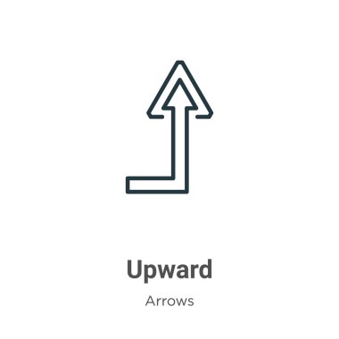 Upward outline vector icon. Thin line black upward icon, flat vector simple element illustration from editable arrows concept isolated on white background