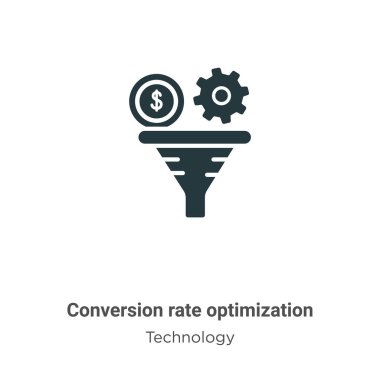 Beyaz arkaplanda dönüşüm oranı optimizasyon simgesi vektörü. Mobil konsept ve web uygulamaları tasarımı için modern teknoloji koleksiyonundan düz vektör dönüştürme oranı optimizasyon simgesi işareti.