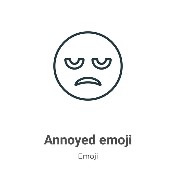 Ícone Vetor Contorno Emoji Irritado Linha Fina Preto Irritado Emoji —  Vetores de Stock