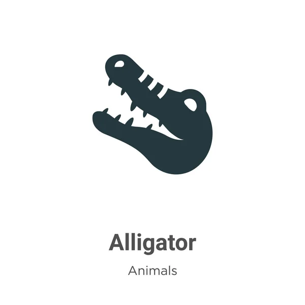 Alligator Vektorsymbol Auf Weißem Hintergrund Flache Vektor Alligator Symbolzeichen Aus — Stockvektor
