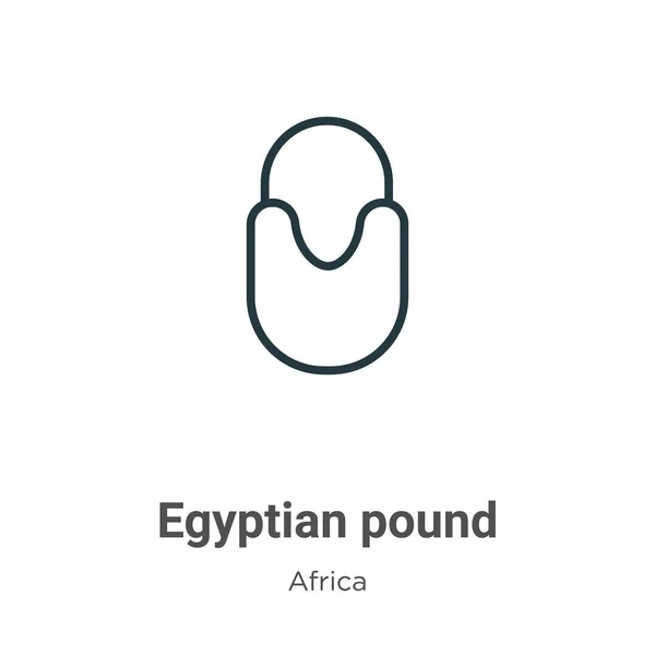 Icono Vectorial Libra Egipcia Icono Libra Negra Egyptiana Línea Thin — Vector de stock