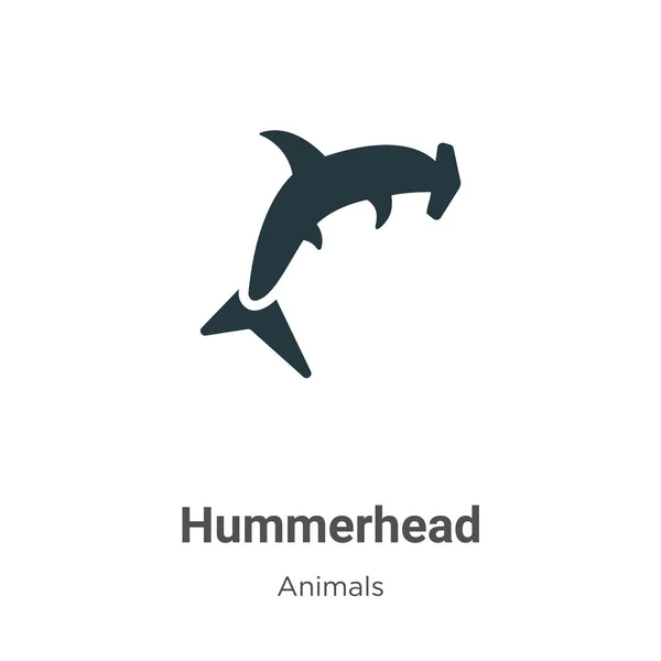 Hummerhead vector icon on white background. Flat vector hummerhead icon symbol sign from modern animals collection for mobile concept and web apps design. - Stok Vektor