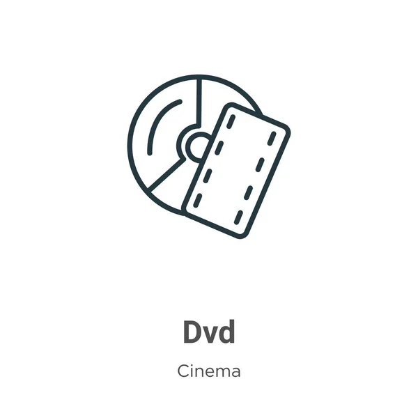 Dvd outline vector icon. Thin line black dvd icon, flat vector simple element illustration from editable cinema concept isolated on white background — Stock Vector