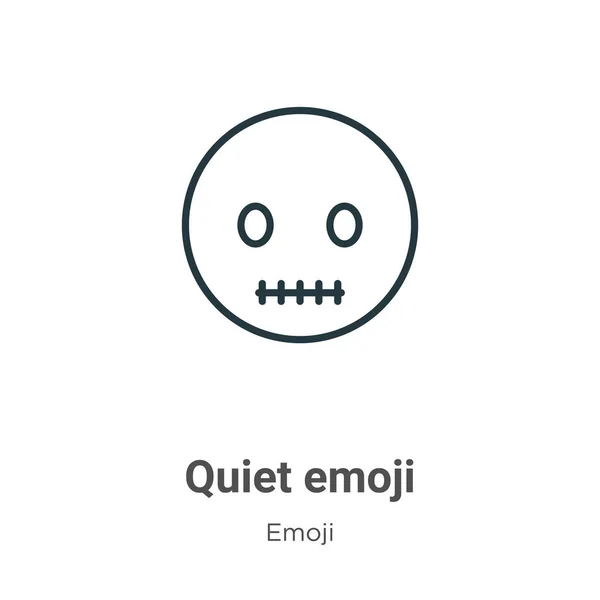 Rustige Emoji Outline Vector Icoon Dunne Lijn Zwart Rustige Emoji — Stockvector