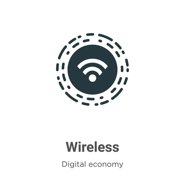 白い背景にワイヤレスベクトルアイコン モバイルコンセプトとWebアプリのデザインのための現代的なデジタル経済コレクションからフラットベクトル無線アイコン記号記号 — ストックベクタ