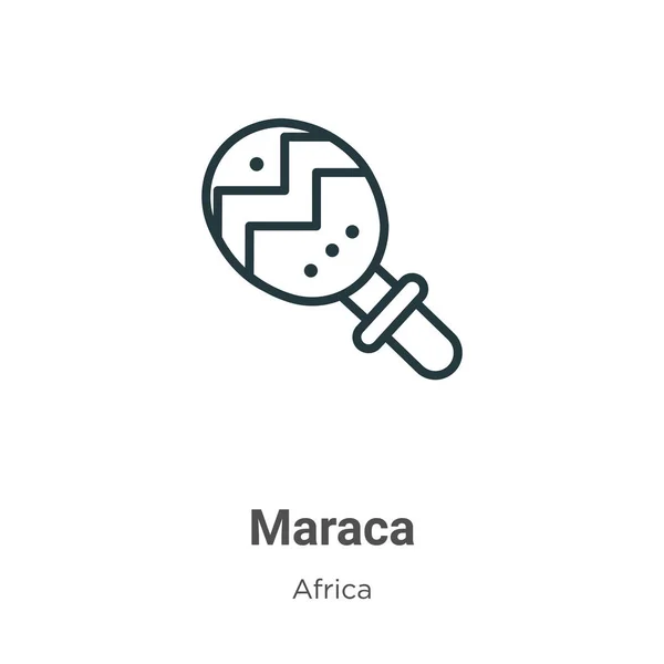 Maraca Contorna Icono Vectorial Icono Maraca Negra Línea Thin Ilustración — Vector de stock