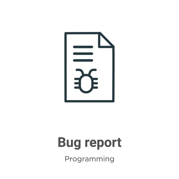 Bug Report Outline Vector Icon Thin Line Black Bug Report — 스톡 벡터