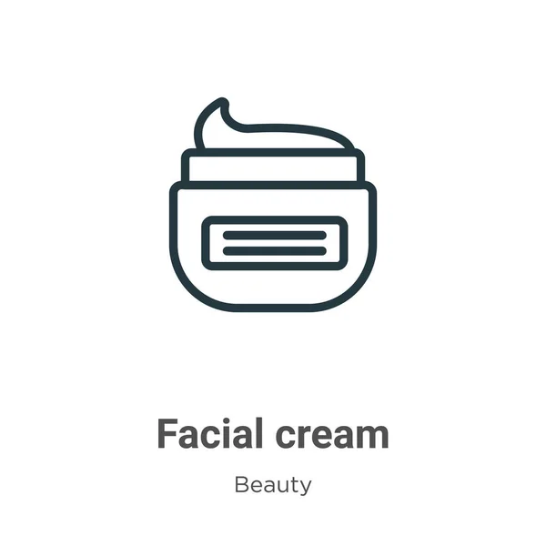 Crema Facial Contorno Icono Vectorial Icono Crema Facial Negra Línea — Archivo Imágenes Vectoriales