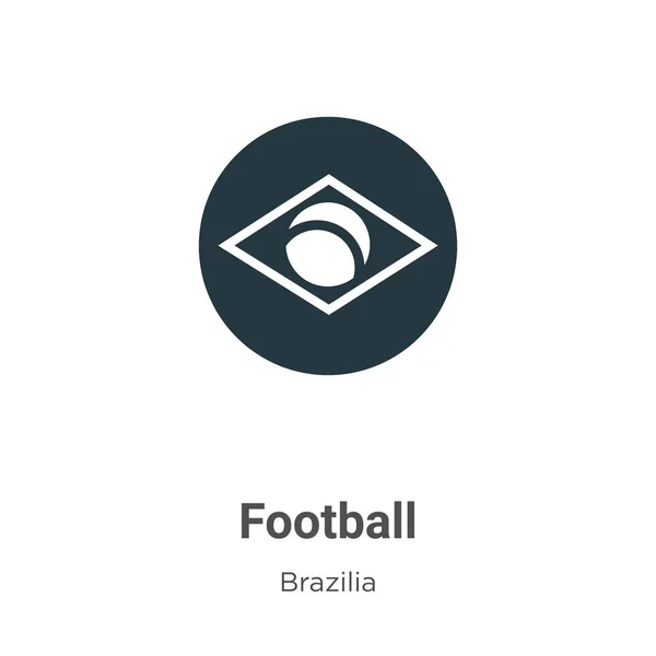 白色背景上的足球矢量图标。平面矢量足球图标符号符号来自现代巴西的移动概念和网络应用程序设计系列. — 图库矢量图片