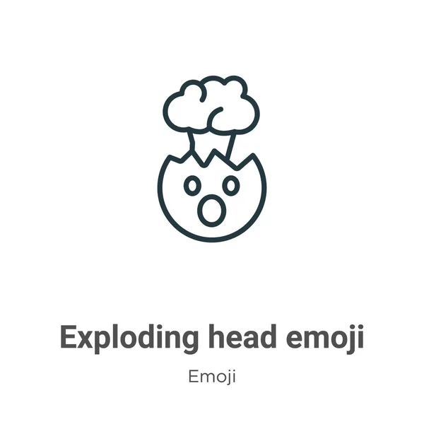 Eksplodujące Emoji Głowy Zarys Ikony Wektora Cienka Linia Czarna Eksplodująca — Wektor stockowy