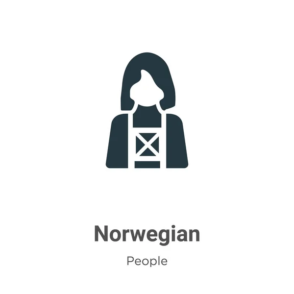 Vettore Icona Glifo Norvegese Sfondo Bianco Segno Simbolo Norvegese Vettoriale — Vettoriale Stock