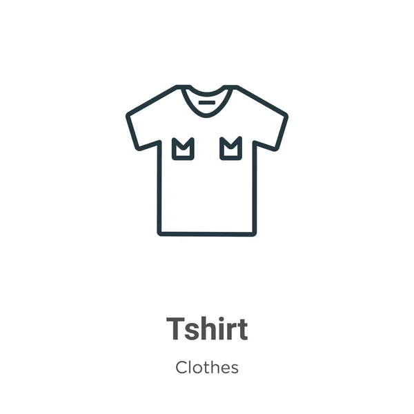 Tshirt Outline Vector Icon Thin Line Black Tshirt Icon Flat — 스톡 벡터