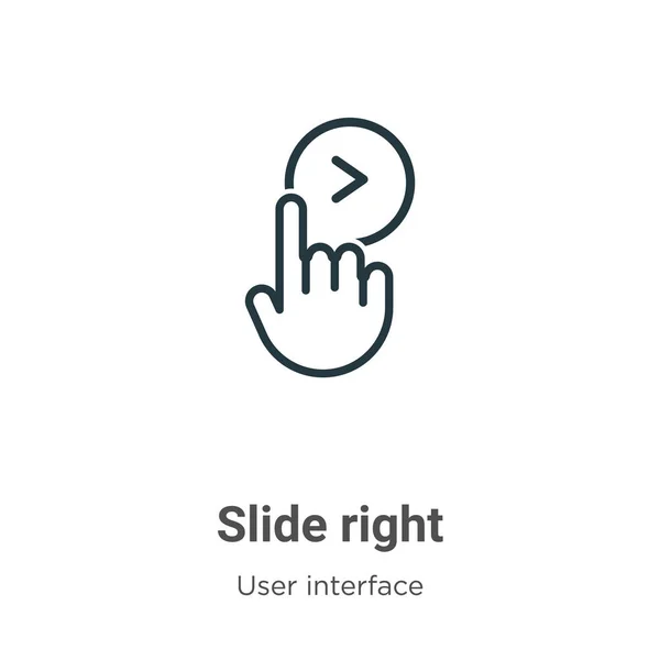 Schieben Sie Das Vektorsymbol Nach Rechts Dünne Linie Schwarze Folie — Stockvektor