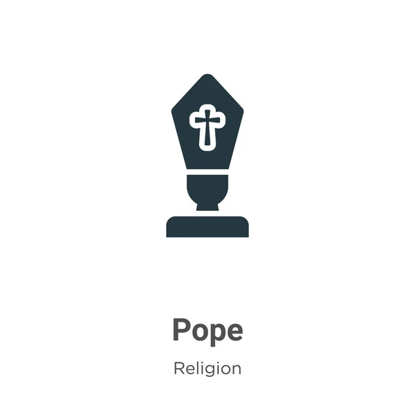 Vektor Papežského Glyfu Bílém Pozadí Symbol Plochého Vektorového Papeže Moderní — Stockový vektor