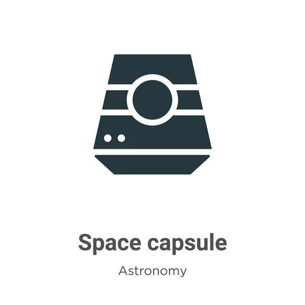 Rymdkapsel Vektor Ikon Vit Bakgrund Platt Vektor Rymdkapsel Ikon Symbol — Stock vektor