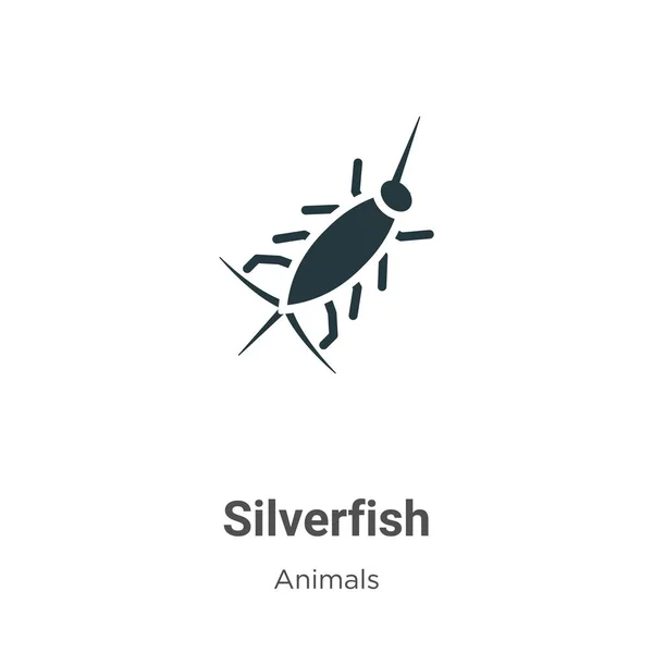 Icono vectorial de Silverfish en fondo blanco. Signo de icono volante de silverfish vector de la colección moderna de animales para el concepto móvil y el diseño de aplicaciones web.. — Vector de stock