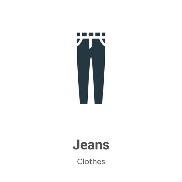 Jeans Vector Icon White Background Flat Vector Jeans Icon Symbol — Stock Vector