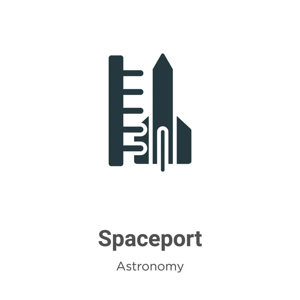 Rymdport Vektor Ikon Vit Bakgrund Platt Vektor Spaceport Ikon Symbol — Stock vektor